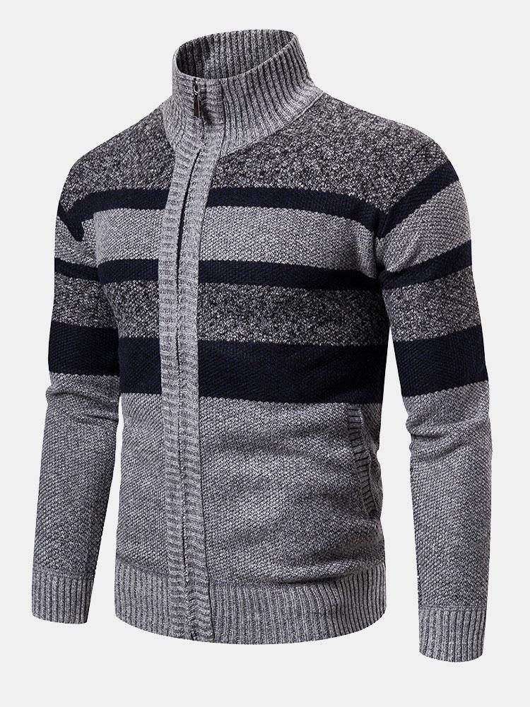 Hayden - Colour Block High Neck Zip Sweater