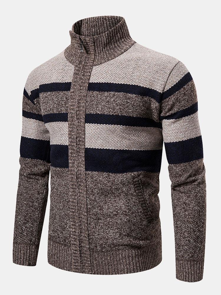 Hayden - Colour Block High Neck Zip Sweater