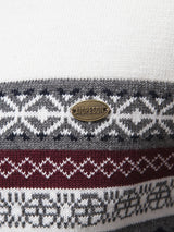Lincoln - Contrast Pattern Jacquard Quarter-Zip Sweater