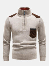 Malcolm - Contrast Pocket Panel Half-Zip Sweater