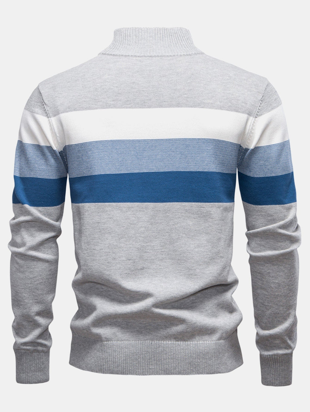 Miles - Contrast Striped Quarter-Zip Sweater