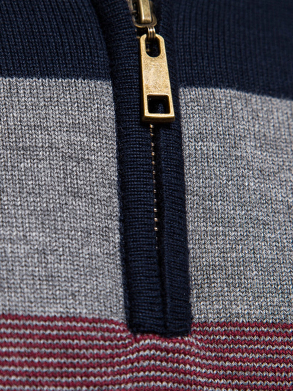 Miles - Contrast Striped Quarter-Zip Sweater