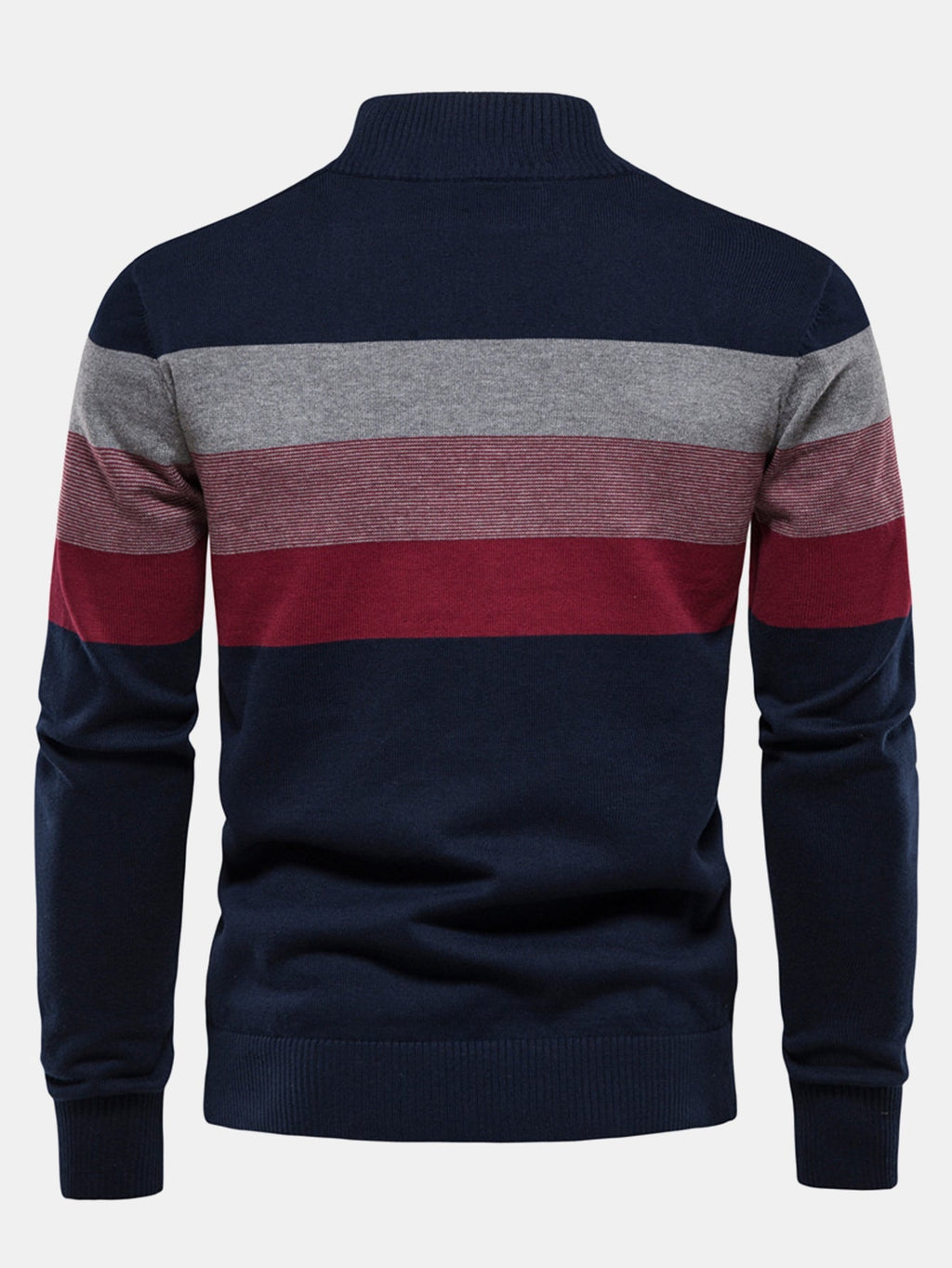 Miles - Contrast Striped Quarter-Zip Sweater