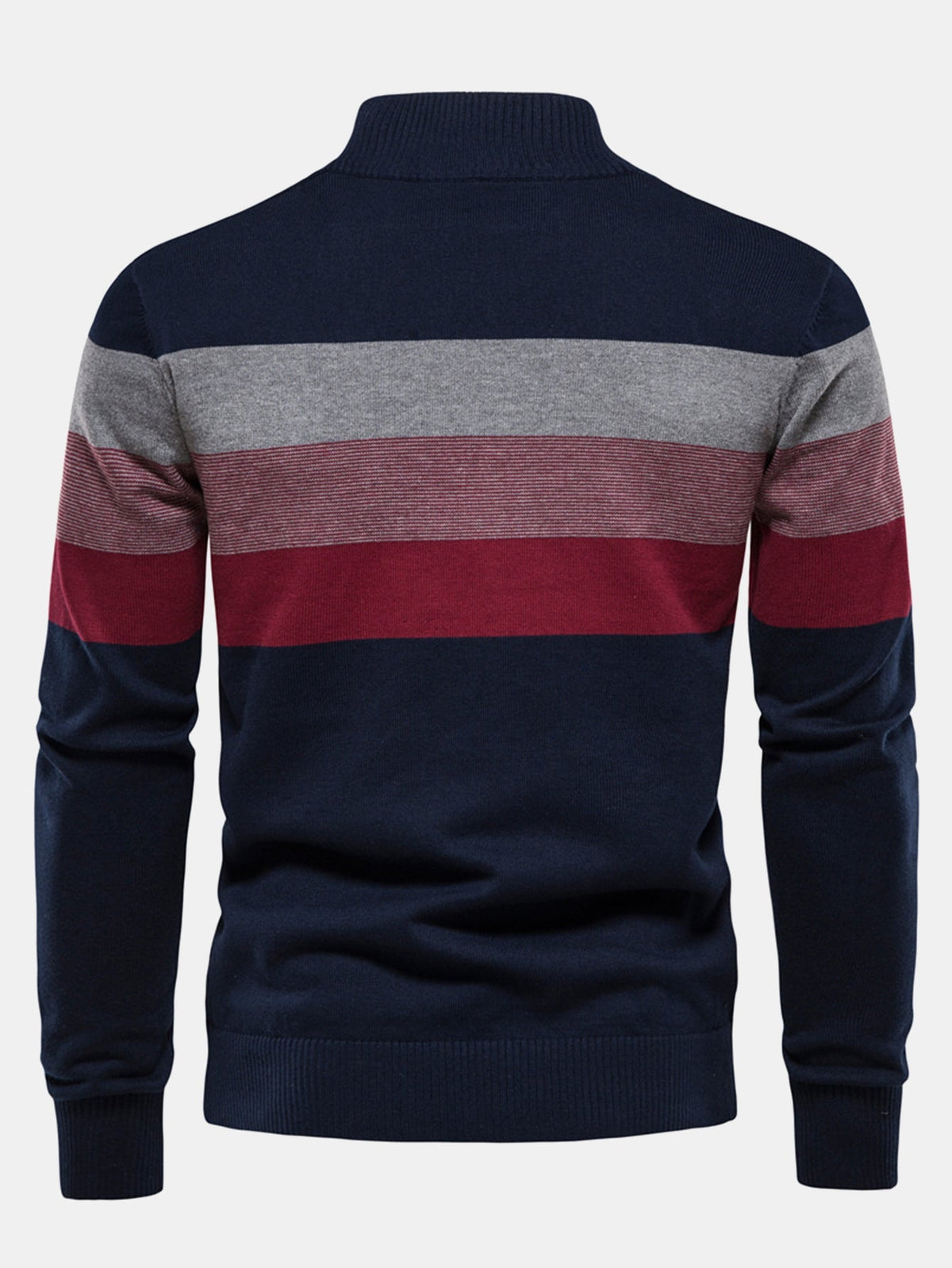 Miles - Contrast Striped Quarter-Zip Sweater