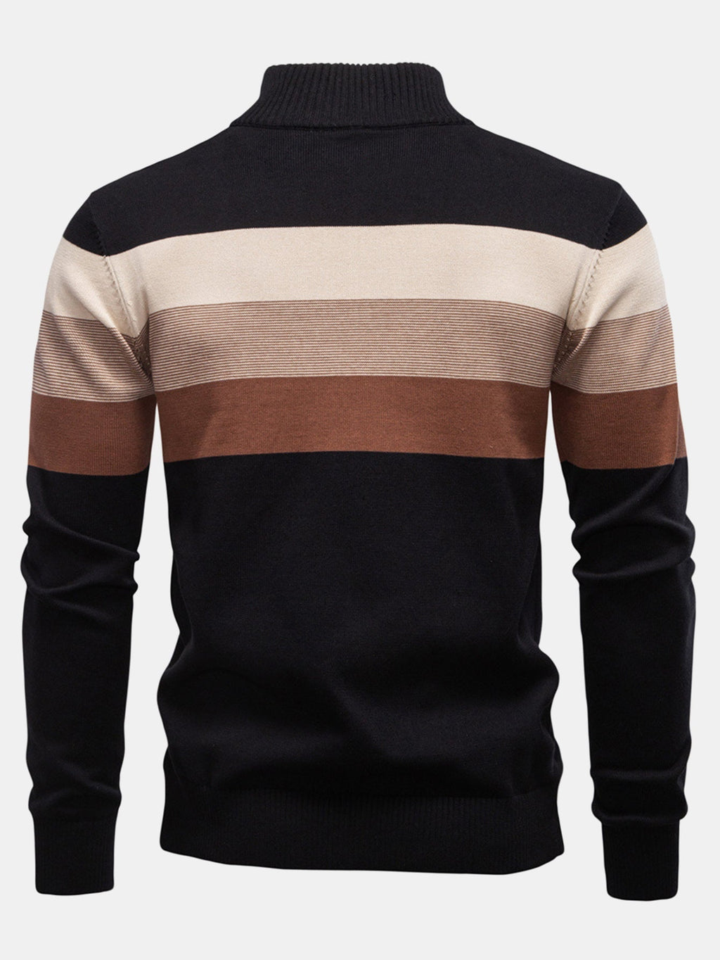 Miles - Contrast Striped Quarter-Zip Sweater