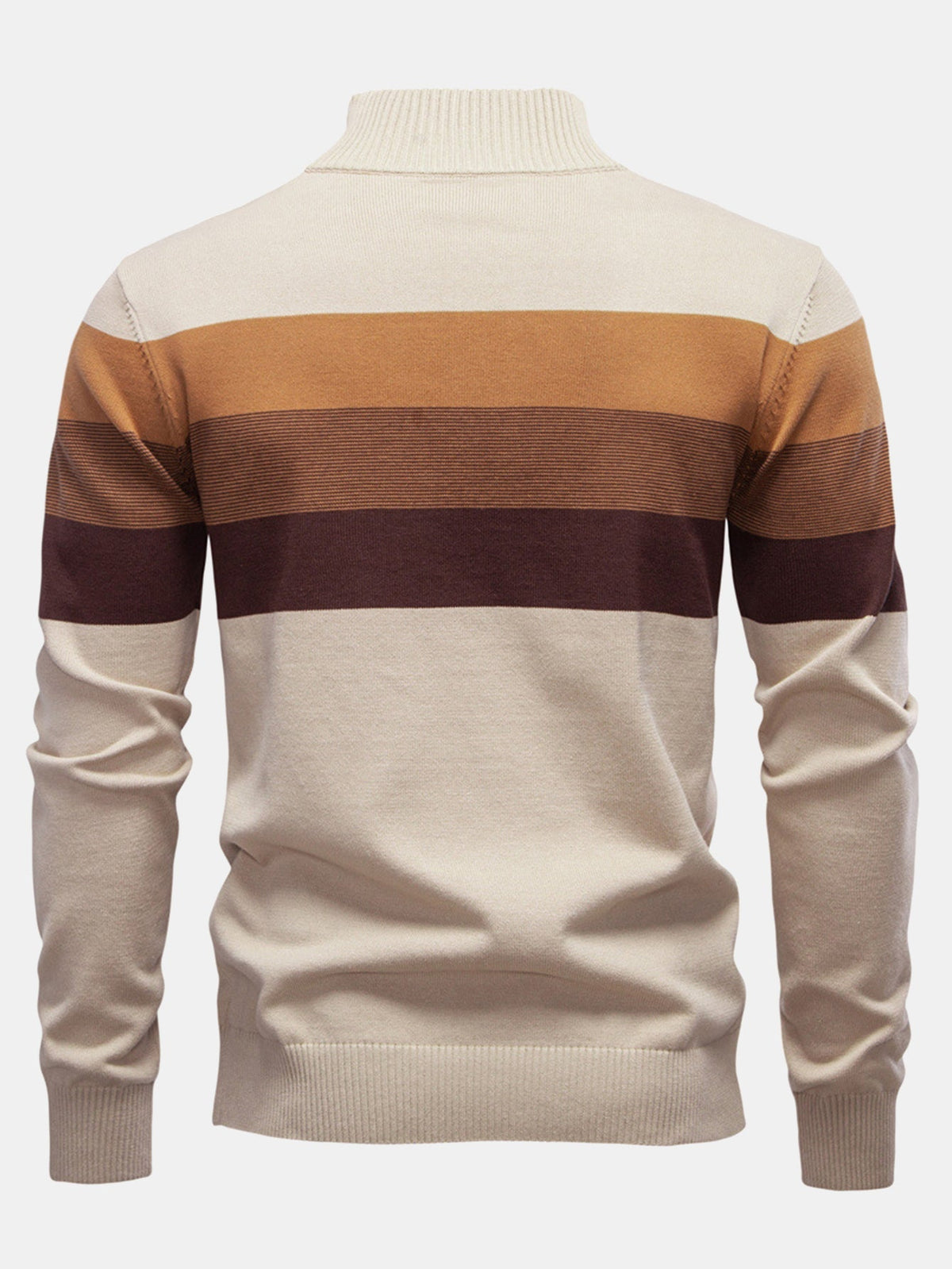 Miles - Contrast Striped Quarter-Zip Sweater
