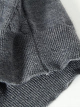 Silas - Checked Stand Collar Quarter-Zip Sweater