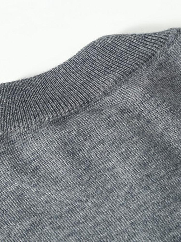 Silas - Checked Stand Collar Quarter-Zip Sweater