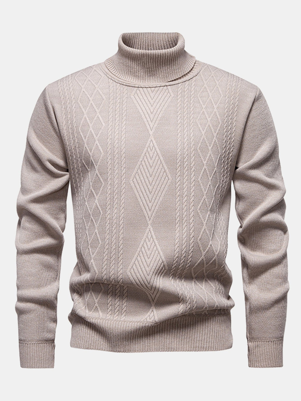 Walker - Geometric Jacquard Turtleneck Sweater