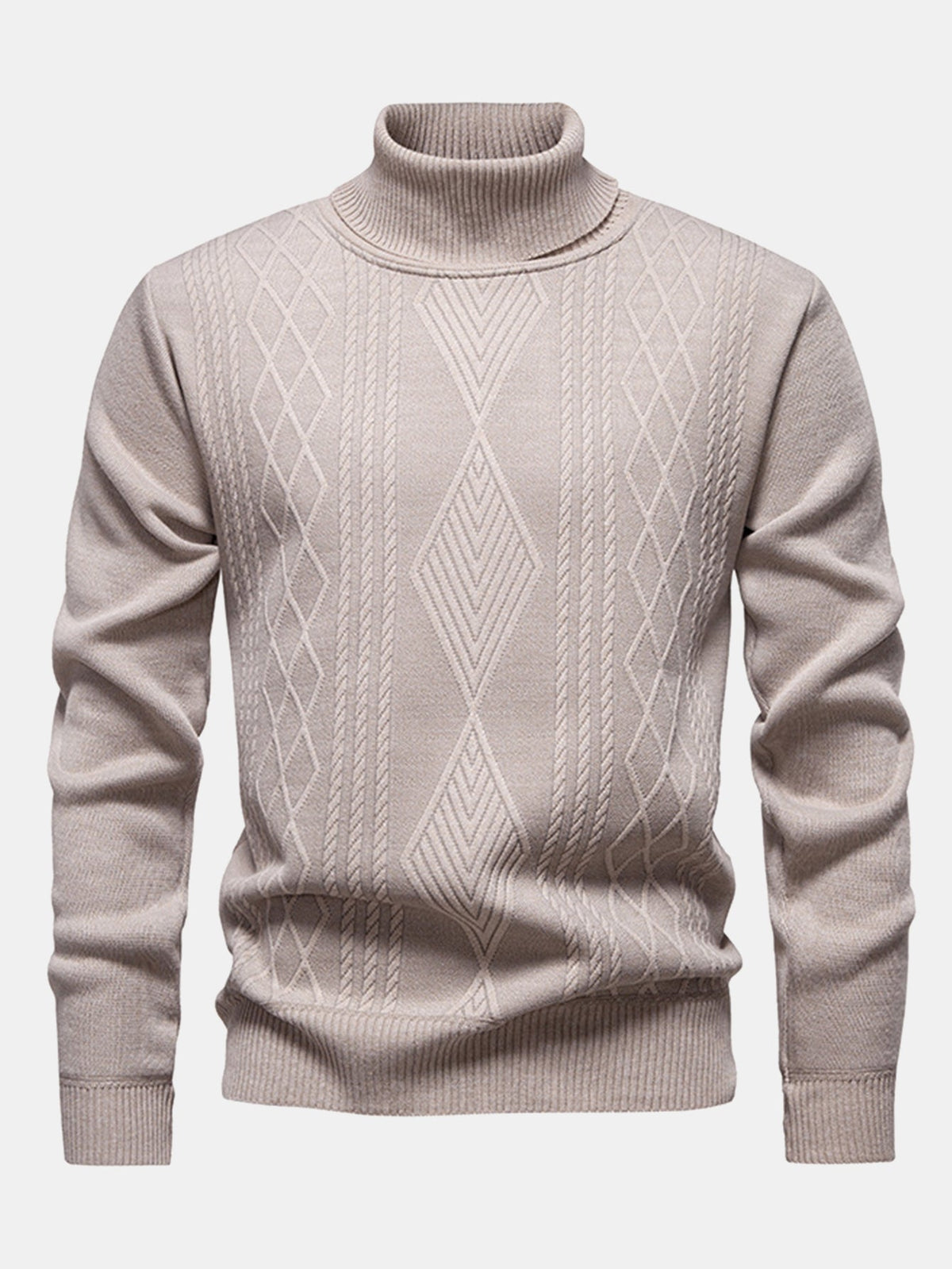 Walker - Geometric Jacquard Turtleneck Sweater
