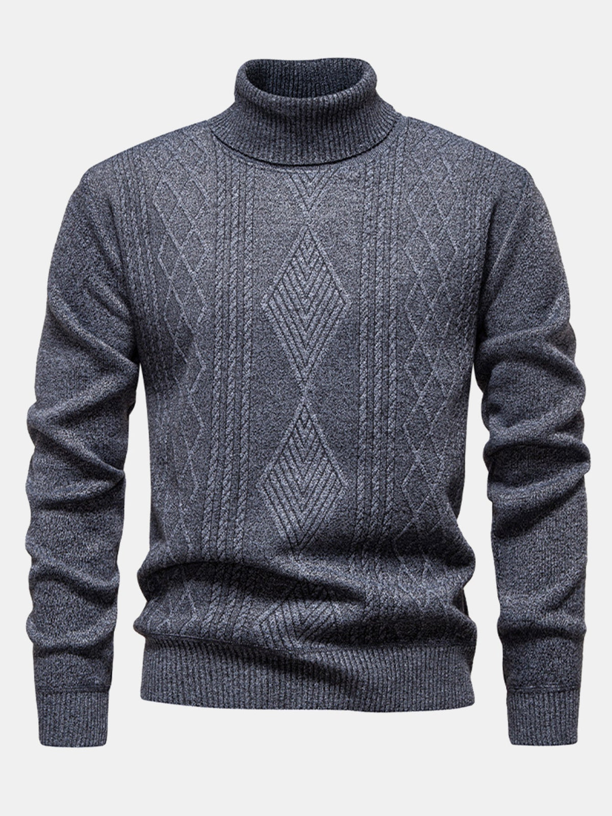 Walker - Geometric Jacquard Turtleneck Sweater