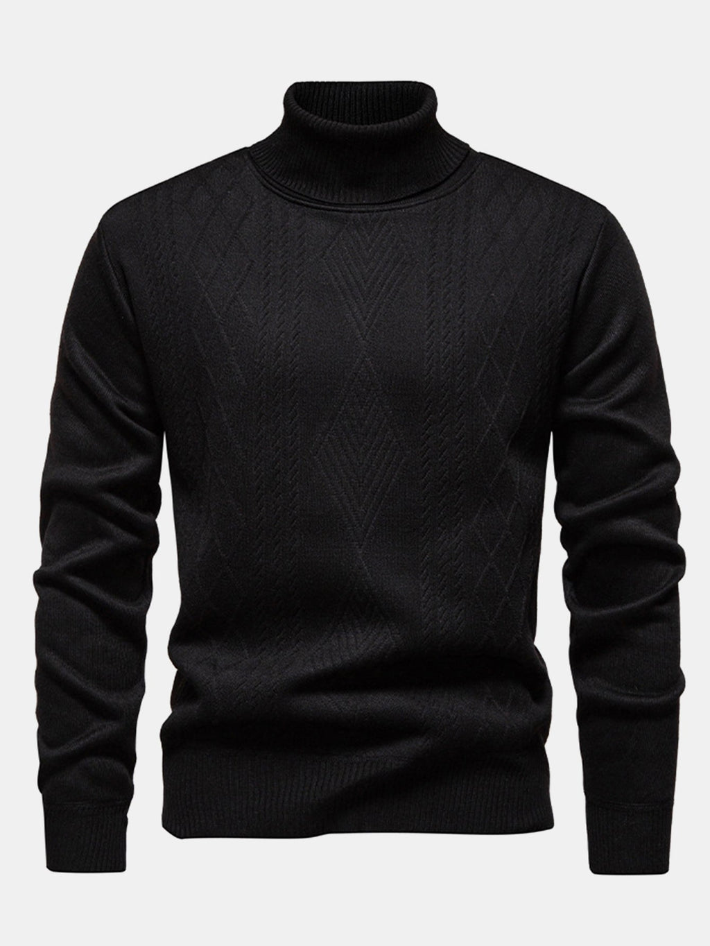 Walker - Geometric Jacquard Turtleneck Sweater