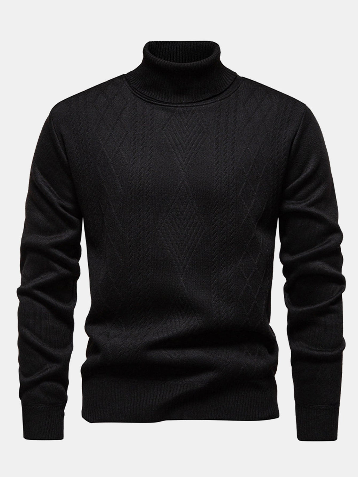 Walker - Geometric Jacquard Turtleneck Sweater