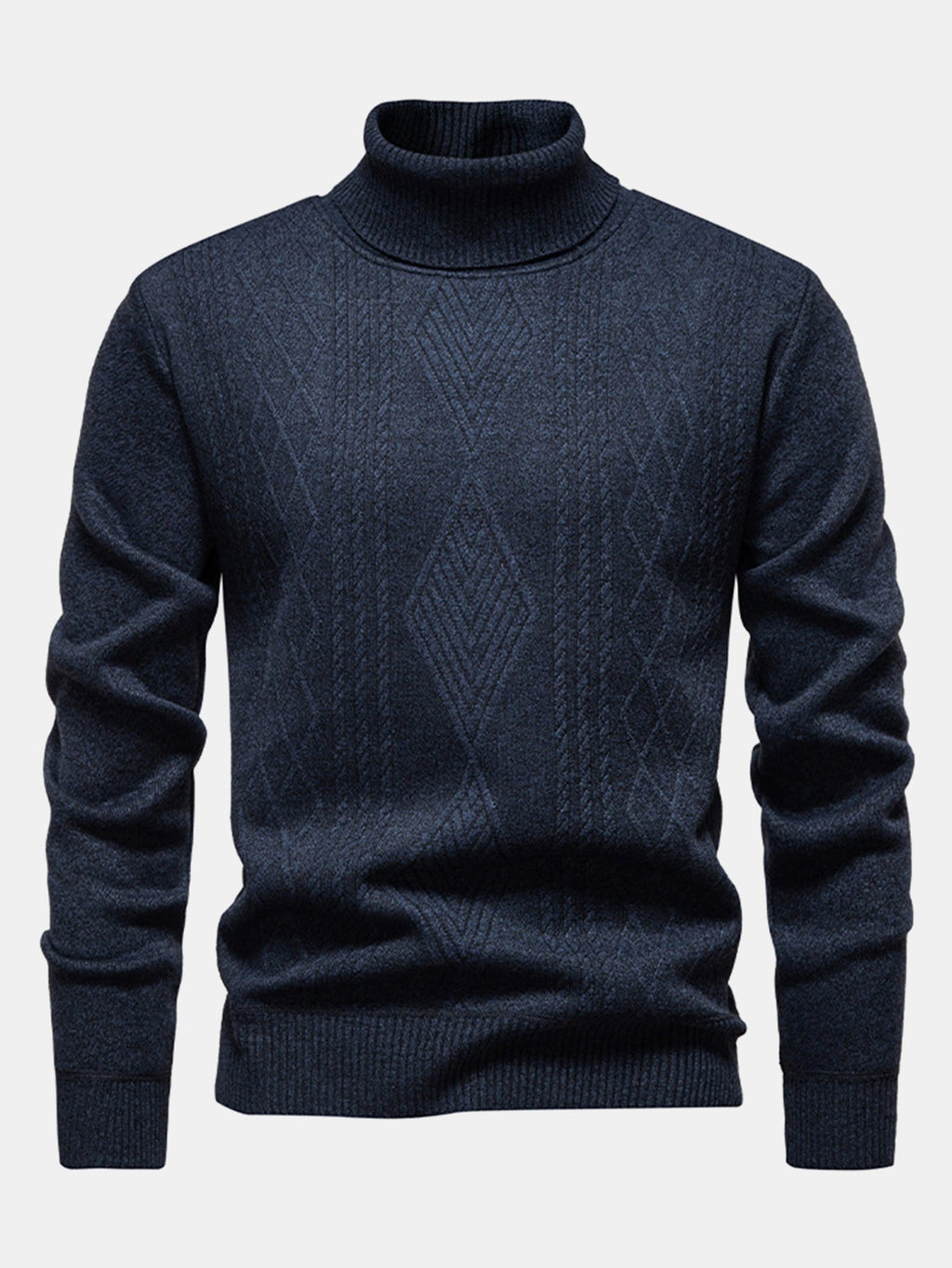 Walker - Geometric Jacquard Turtleneck Sweater