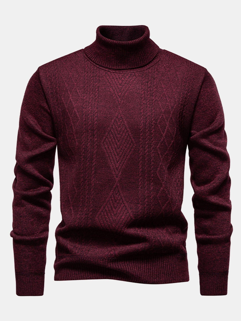 Walker - Geometric Jacquard Turtleneck Sweater