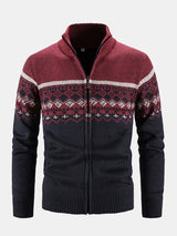 Weston - Geometric Print Zip Sweater