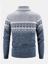 Weston - Geometric Print Zip Sweater