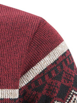 Weston - Geometric Print Zip Sweater