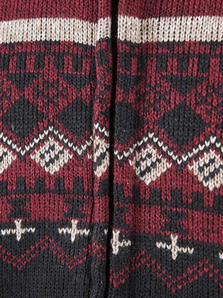 Weston - Geometric Print Zip Sweater