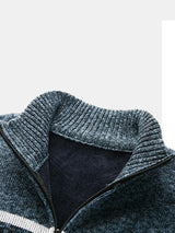 Weston - Geometric Print Zip Sweater