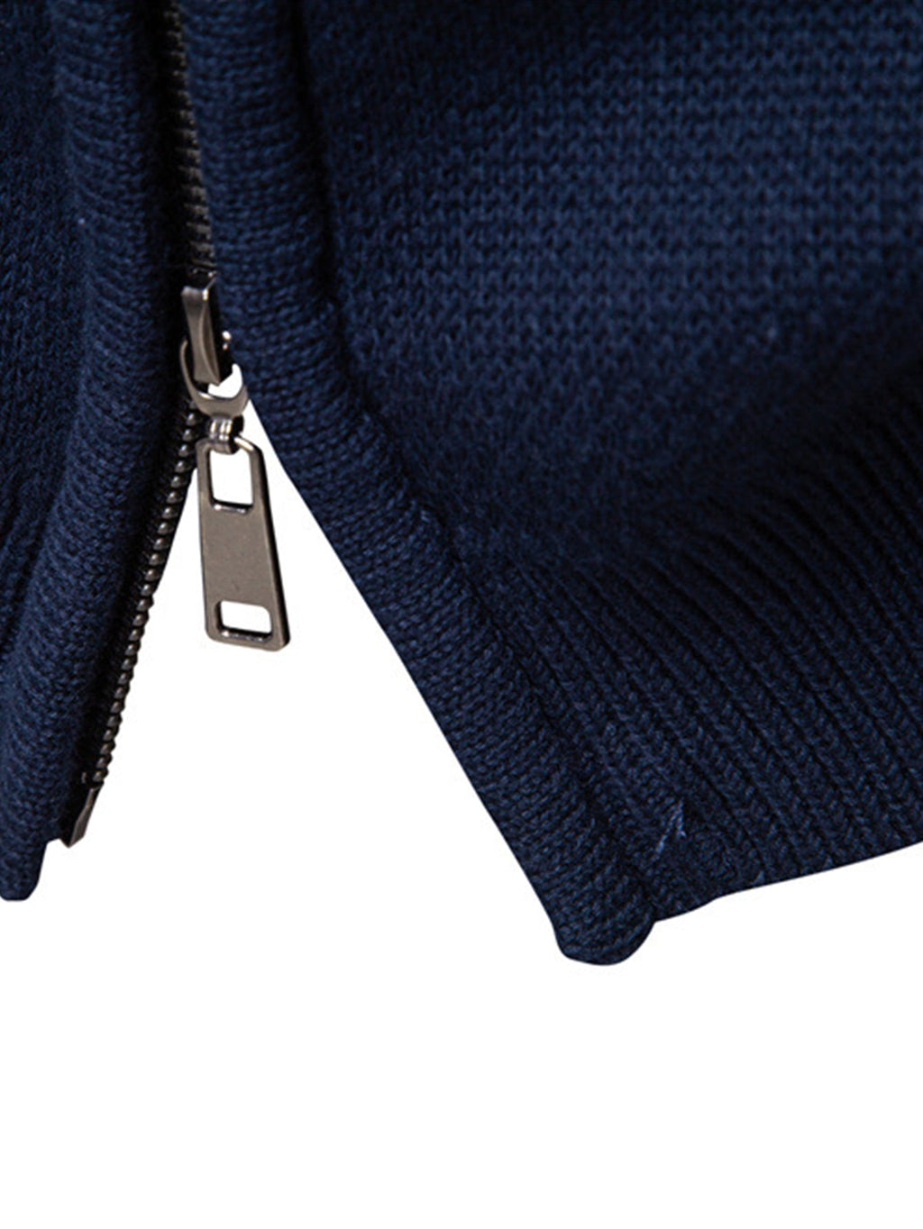 Callum - Geometric Jacquard Stand Collar Zip Sweater