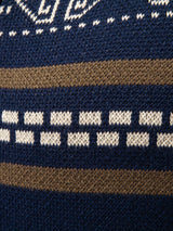 Callum - Geometric Jacquard Stand Collar Zip Sweater