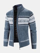 Declan - Geometric Pattern Zip Sweater