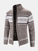 Declan - Geometric Pattern Zip Sweater