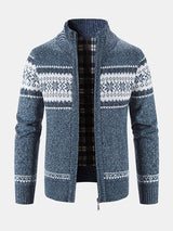 Declan - Geometric Pattern Zip Sweater