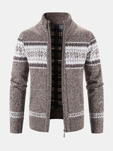 Declan - Geometric Pattern Zip Sweater