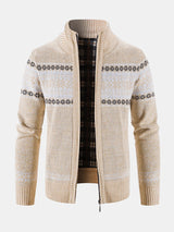 Declan - Geometric Pattern Zip Sweater