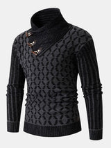 Duncan - Jacquard Toggle Turtleneck Sweater