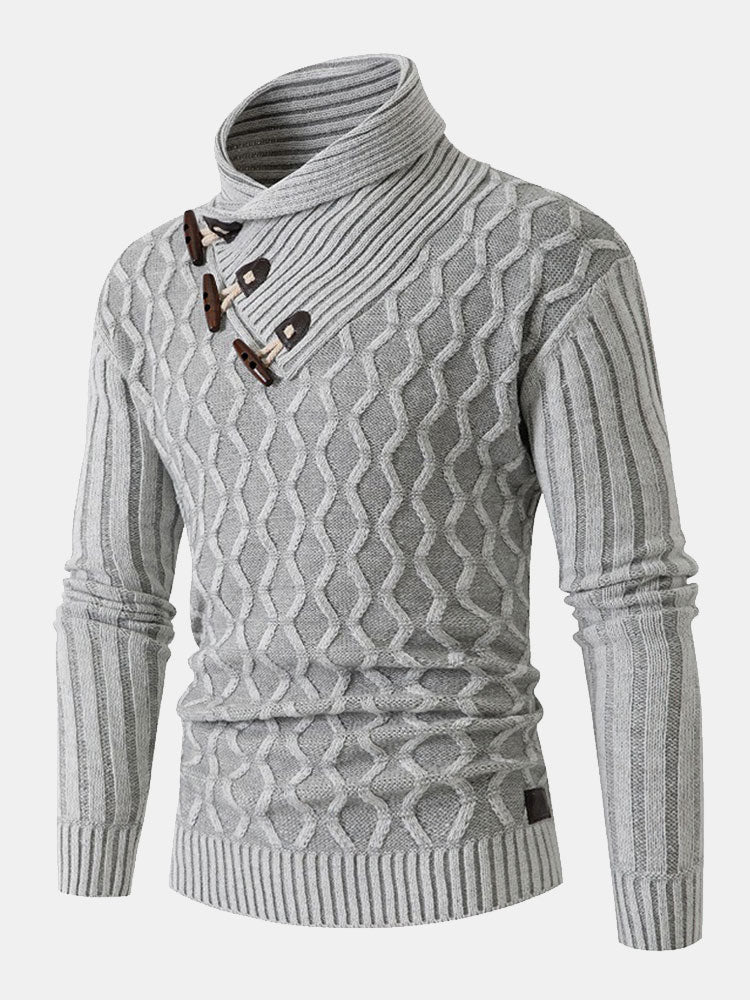 Duncan - Jacquard Toggle Turtleneck Sweater