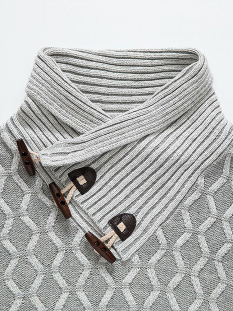Duncan - Jacquard Toggle Turtleneck Sweater