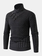 Fraser - Jacquard Knit Turtleneck with Leather Buckle Details