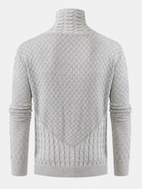 Fraser - Jacquard Knit Turtleneck with Leather Buckle Details