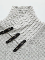 Fraser - Jacquard Knit Turtleneck with Leather Buckle Details