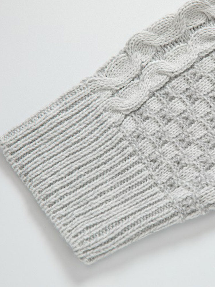 Fraser - Jacquard Knit Turtleneck with Leather Buckle Details