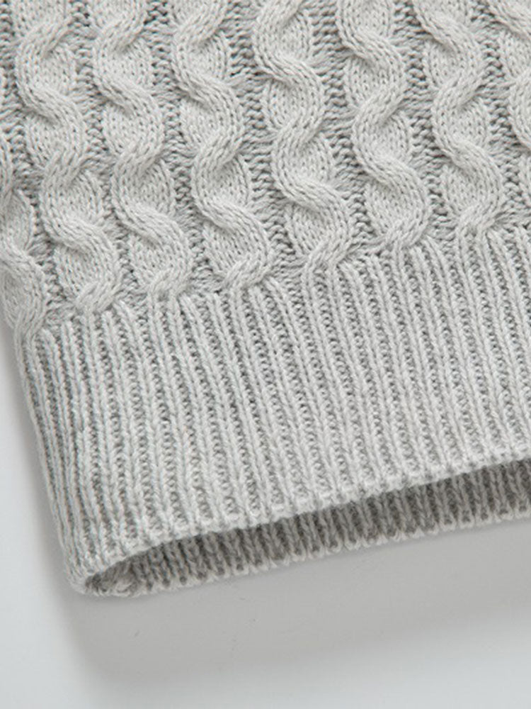 Fraser - Jacquard Knit Turtleneck with Leather Buckle Details