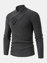 Gordon - Turtleneck Sweater with Leather Buckle Details