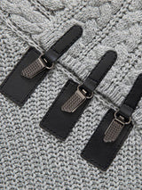 Gordon - Turtleneck Sweater with Leather Buckle Details