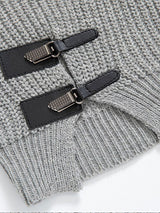 Gordon - Turtleneck Sweater with Leather Buckle Details