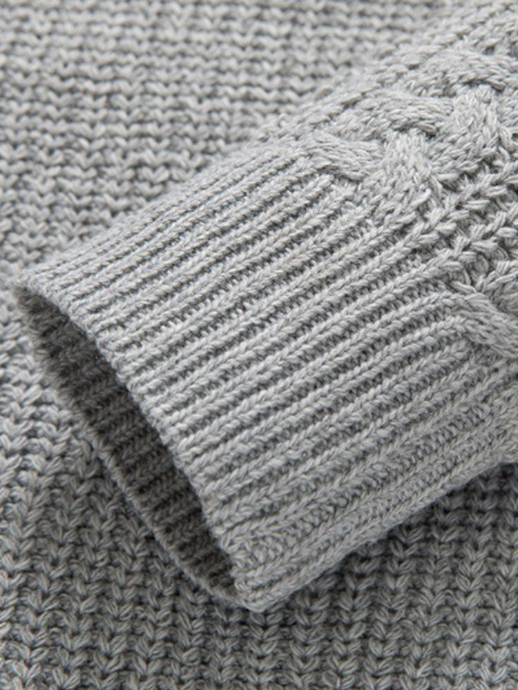 Gordon - Turtleneck Sweater with Leather Buckle Details