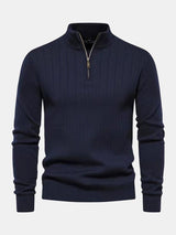Ian - Striped Half-Zip Sweater