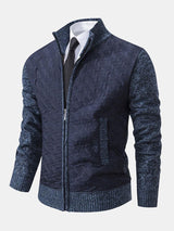 Neil - Quilted Jacquard Zip Sweater