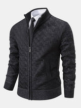 Neil - Quilted Jacquard Zip Sweater