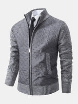 Neil - Quilted Jacquard Zip Sweater