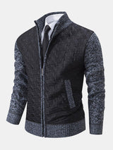 Neil - Quilted Jacquard Zip Sweater