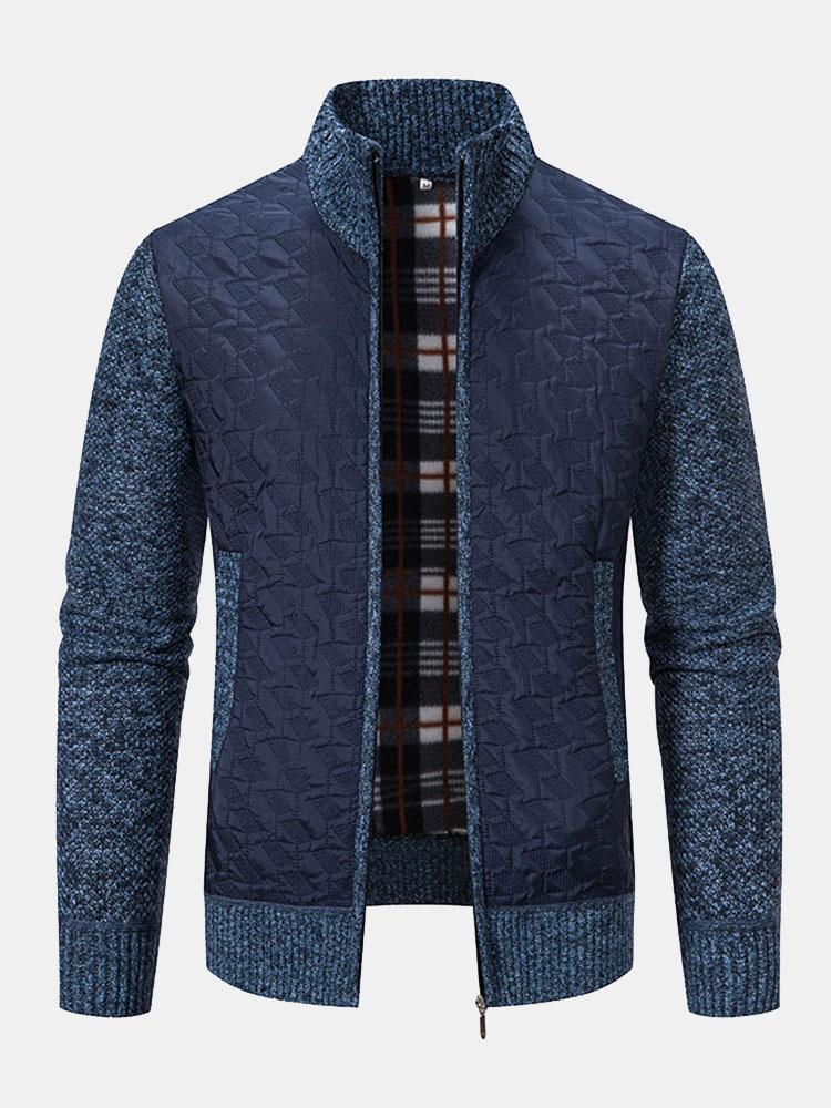 Neil - Quilted Jacquard Zip Sweater