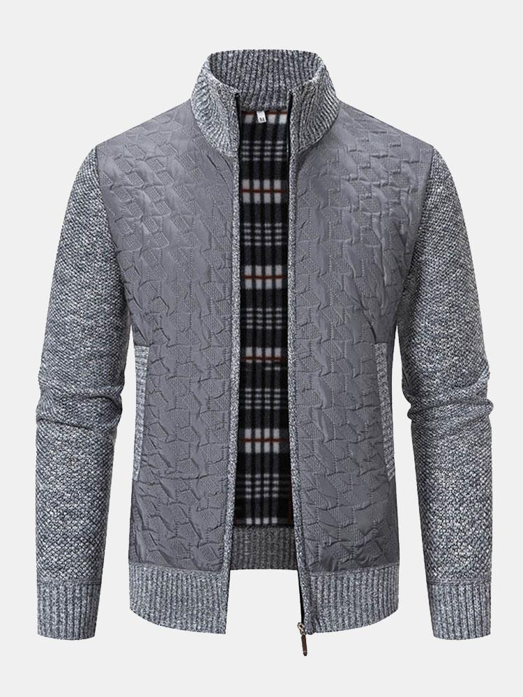 Neil - Quilted Jacquard Zip Sweater